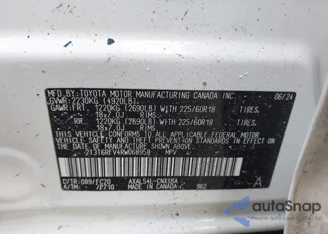 2024 Toyota Rav4 Hybrid Se from USA, damaged, VIN 2T3T6RFV4RW068958